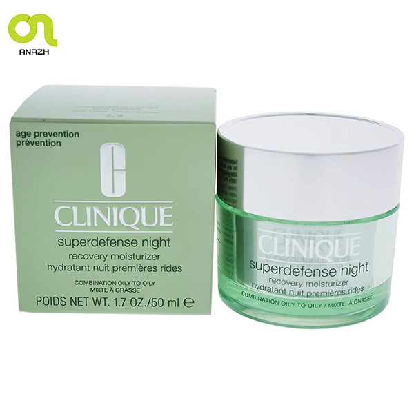 کرم شب ریکاوری آبرسانی و ضد پیری کلینیک Superdefense Night Recovery Moisturizer - For Combination Oily To Oily-اناژ