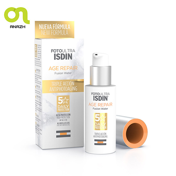 ضد آفتاب جوانساز و ضدچروک فوتو اولترا ایج ریپیر فیوژن واتر ایزدین(FOTOULTRA ISDIN Age Repair Fusion Water SPF 50)-اناژ